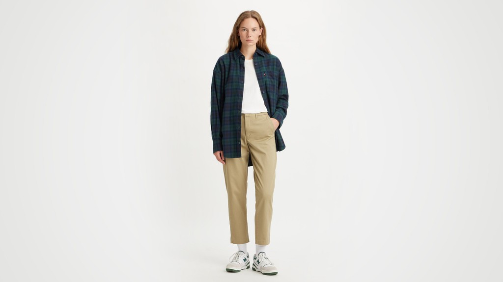 Levi's Essential Chino Pantaloni Donna - Vita Media, Gamba Affusolata, 98% Cotone