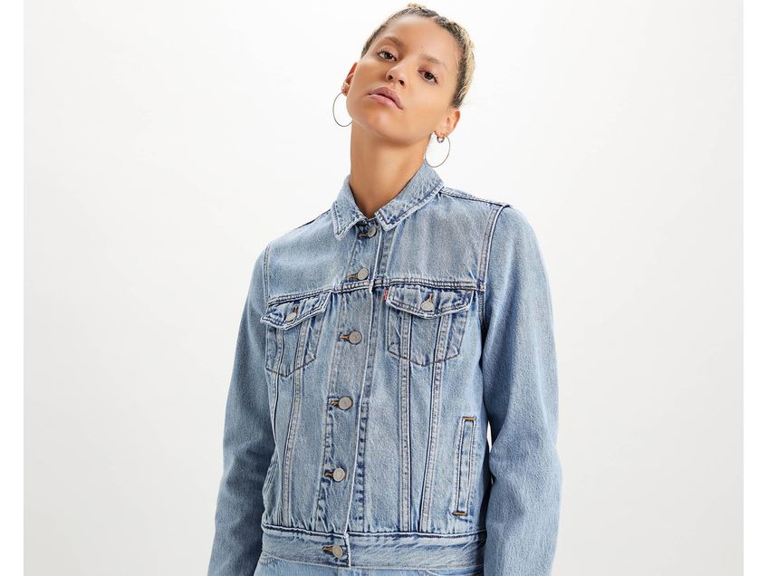 Levi's ex boyfriend trucker jacket sale soft as butter mid