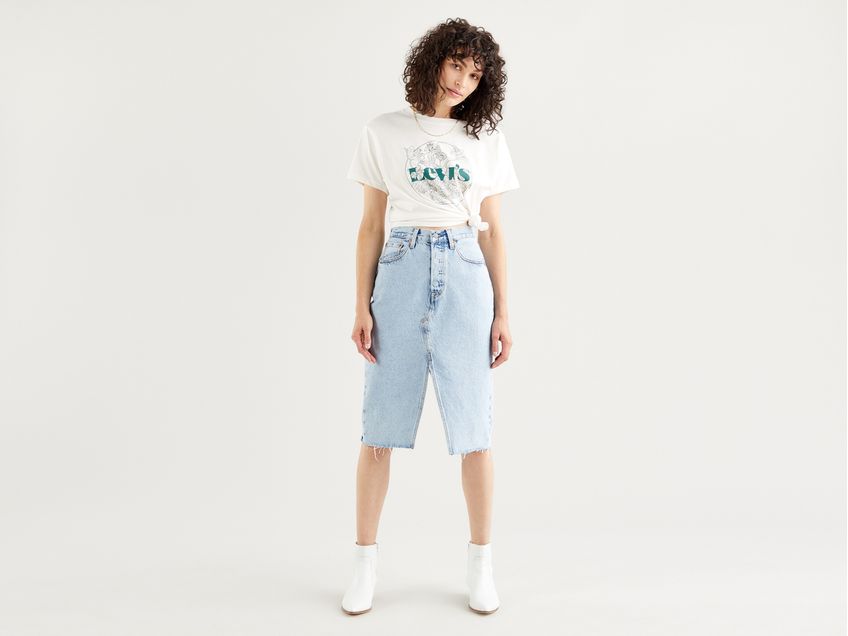 Levi's deconstructed midi skirt with side split clearance