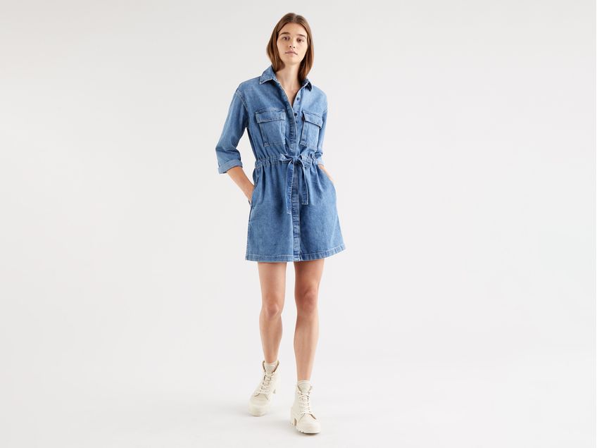 Utility denim dress sale