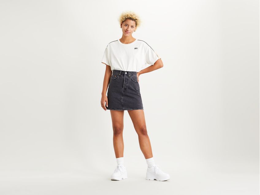 Levi's deconstructed skirt zwart shop