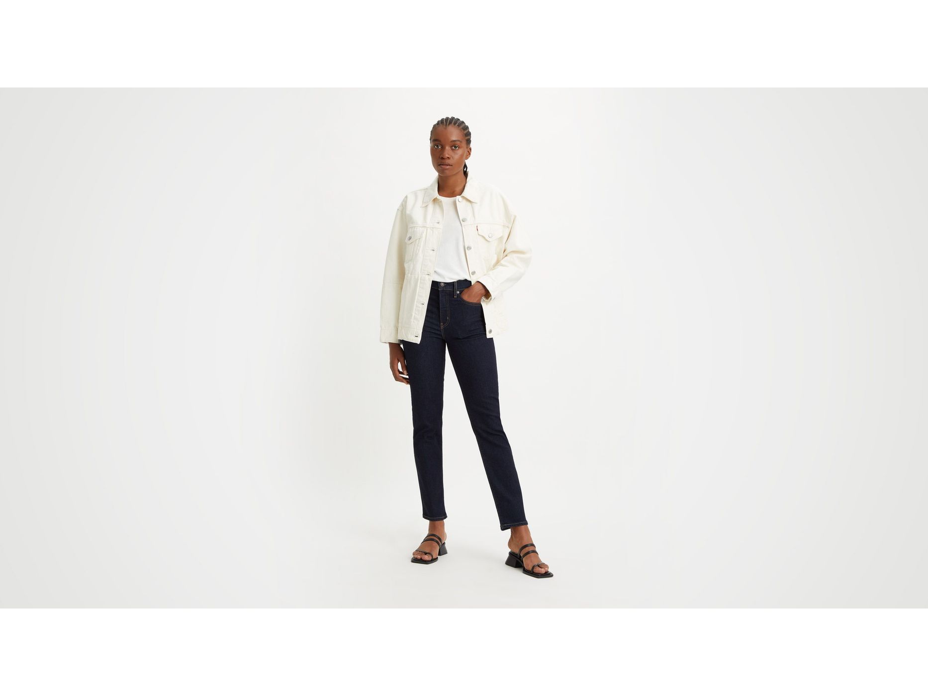 levi's 724 high rise straight black