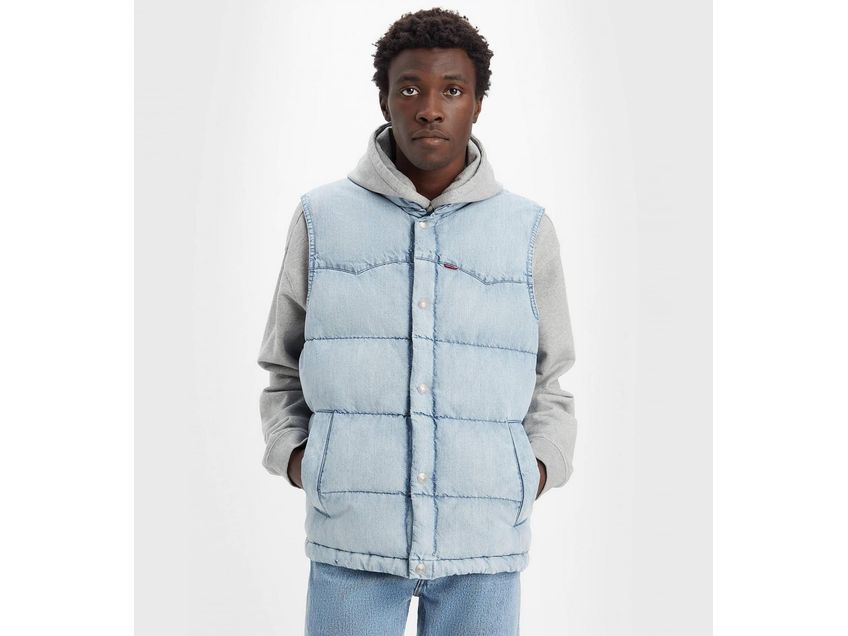Mens western puffer vest discount
